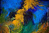 Yellow Red Blue Paintings - organic in blue and yellow by 2011